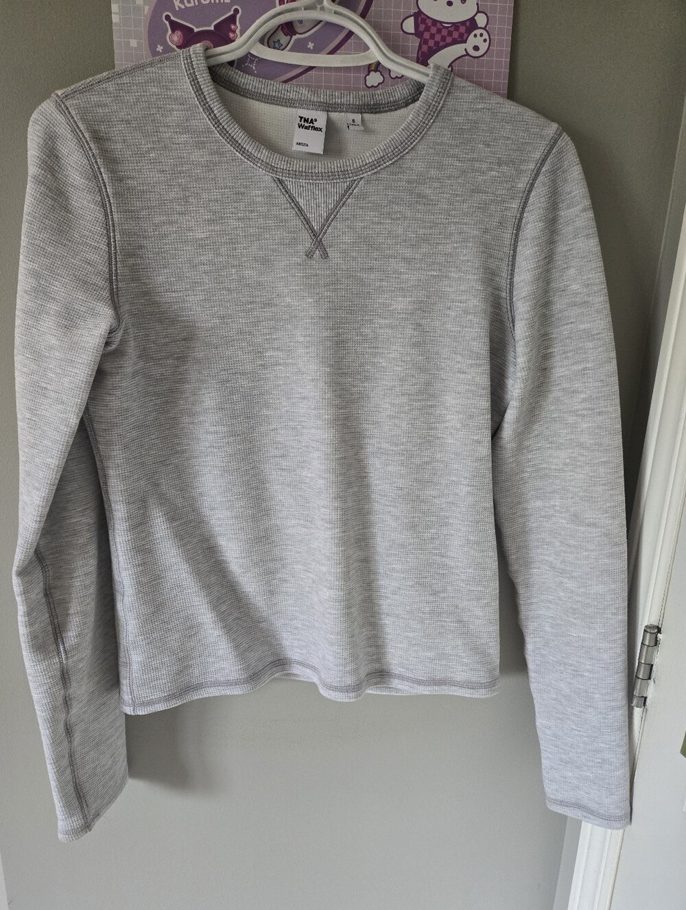 Aritzia TNA Wafflex Light Grey Longsleeve T-shirt